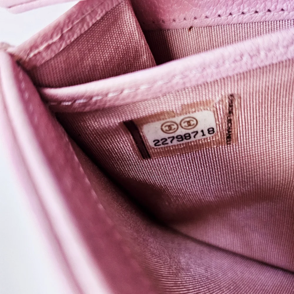 Chanel Pink Calfskin Long Wallet